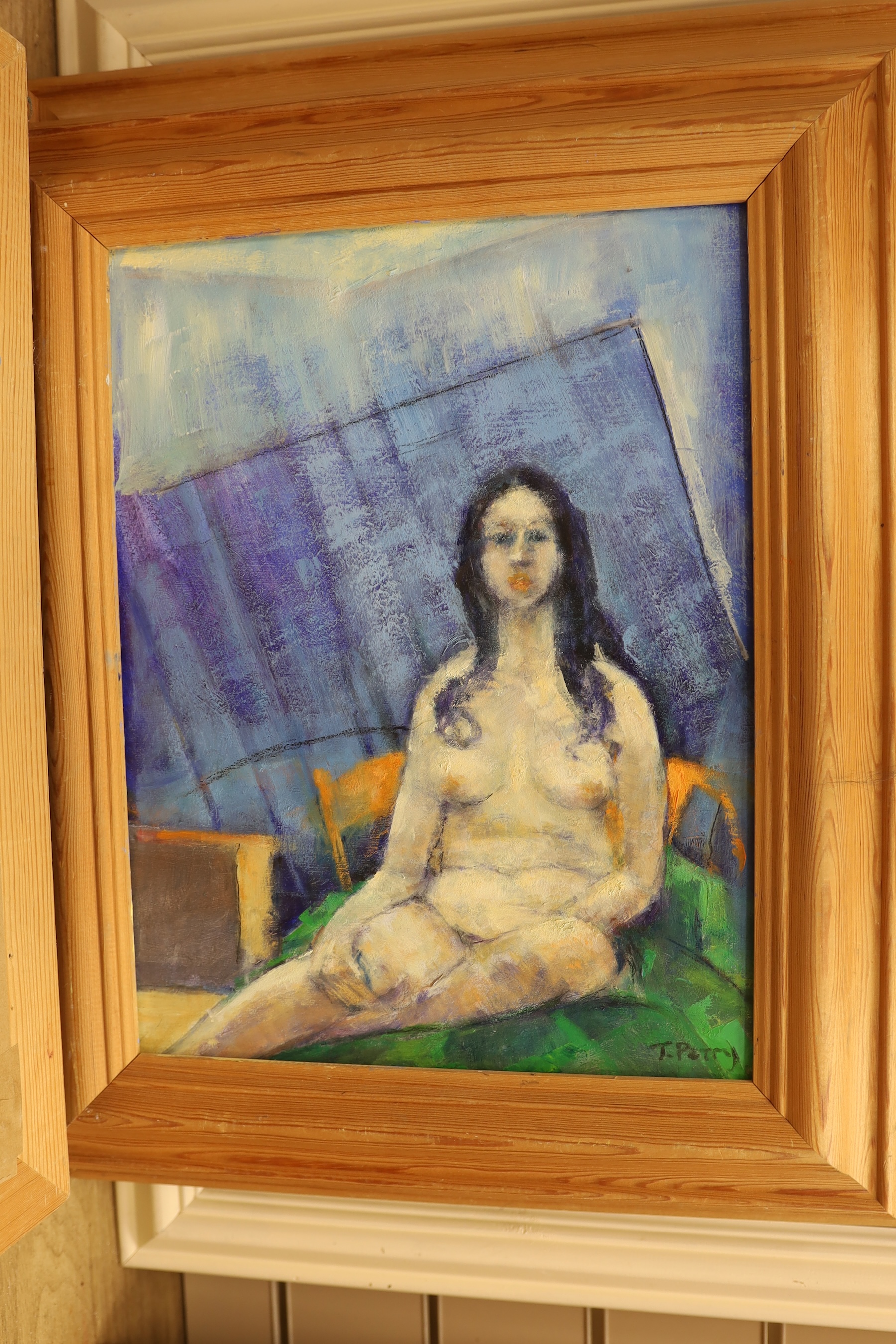 Terry Perry, four oils on board, Nude studies, largest 44 x 60cm